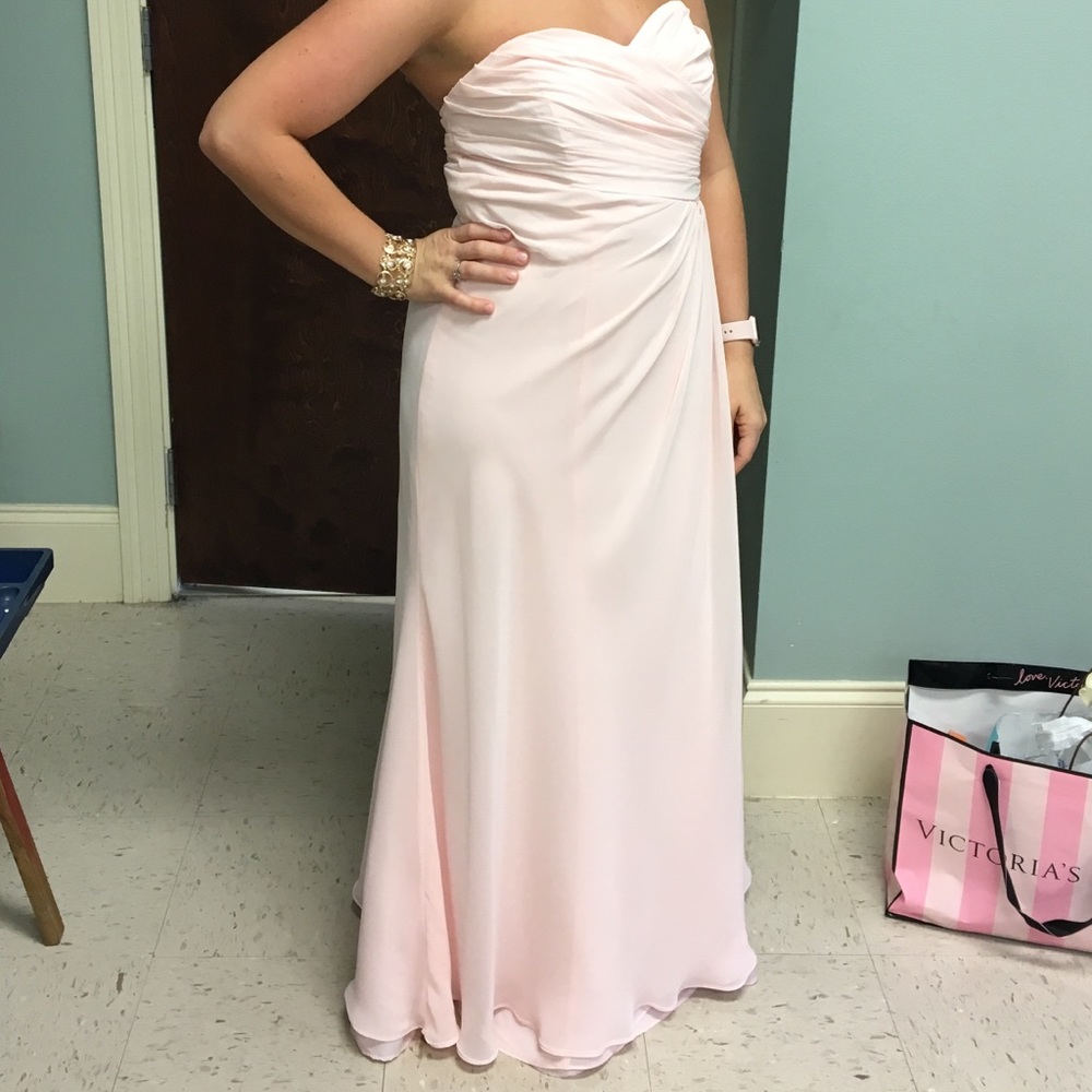 Pink chiffon bridesmaid dress